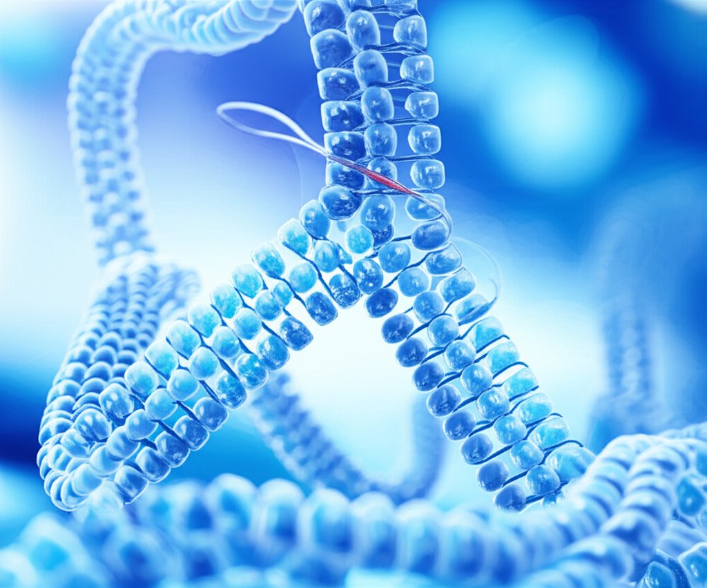 Scientific illustration of BPC-157 and TB-500 peptide molecules in injury recovery research