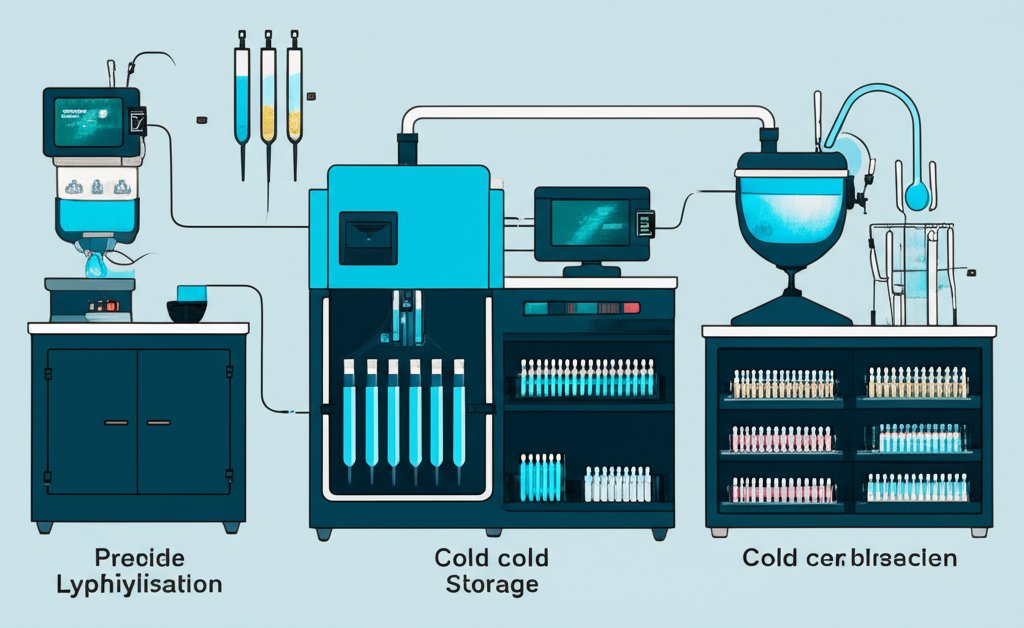 Peptide lyophilization freeze-drying and cold storage laboratory equipment