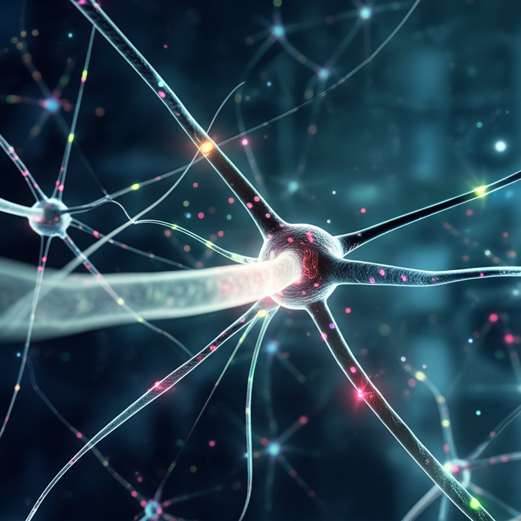 Brain neural network with synaptic connections for nootropic peptide research