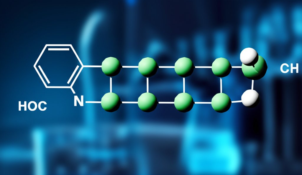 Peptide amino acid chain molecular structure diagram
