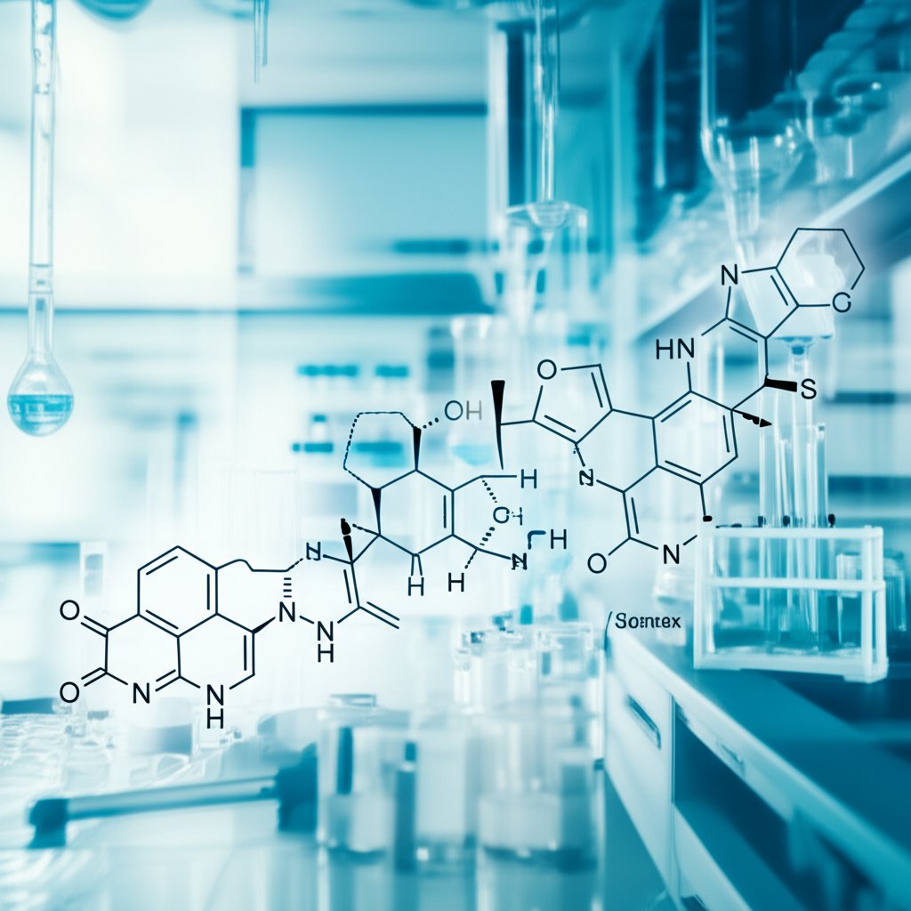 Scientific illustration of Semax and Selank peptide molecules in neuroscience research