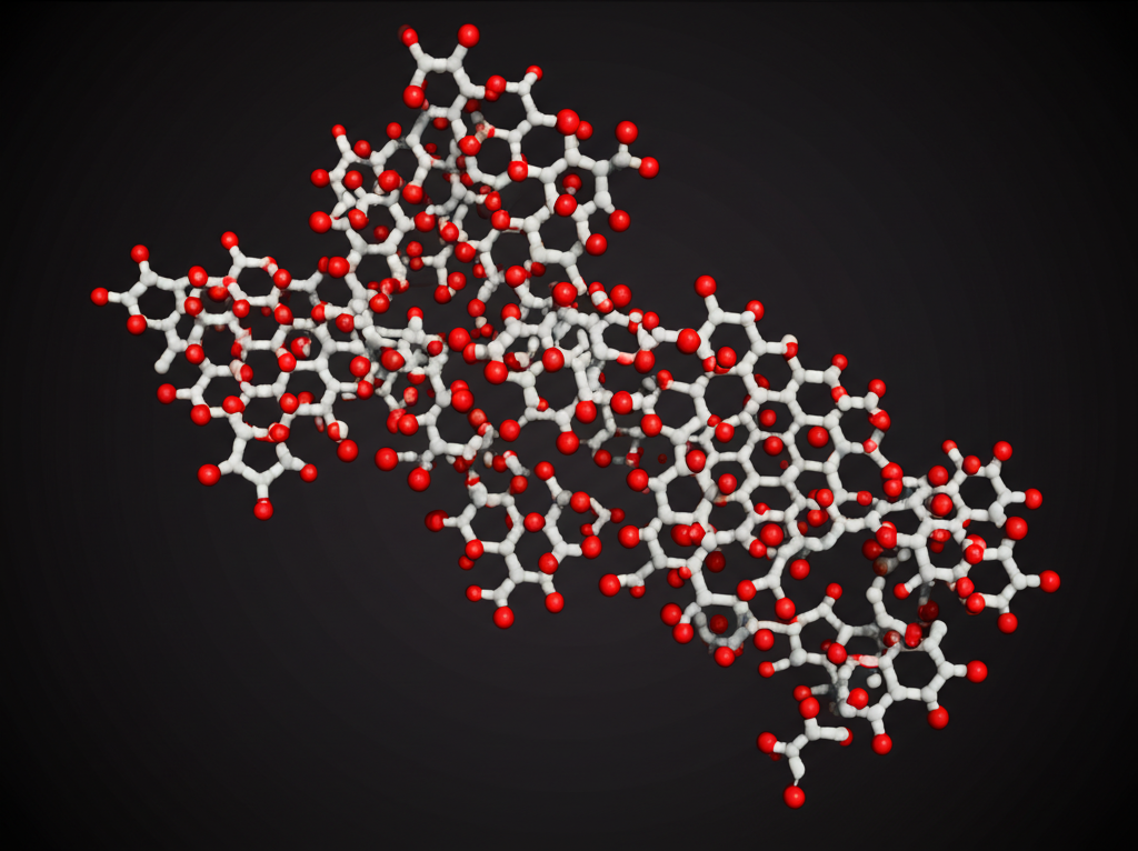 Growth hormone peptide fragment molecular structure 3D rendering
