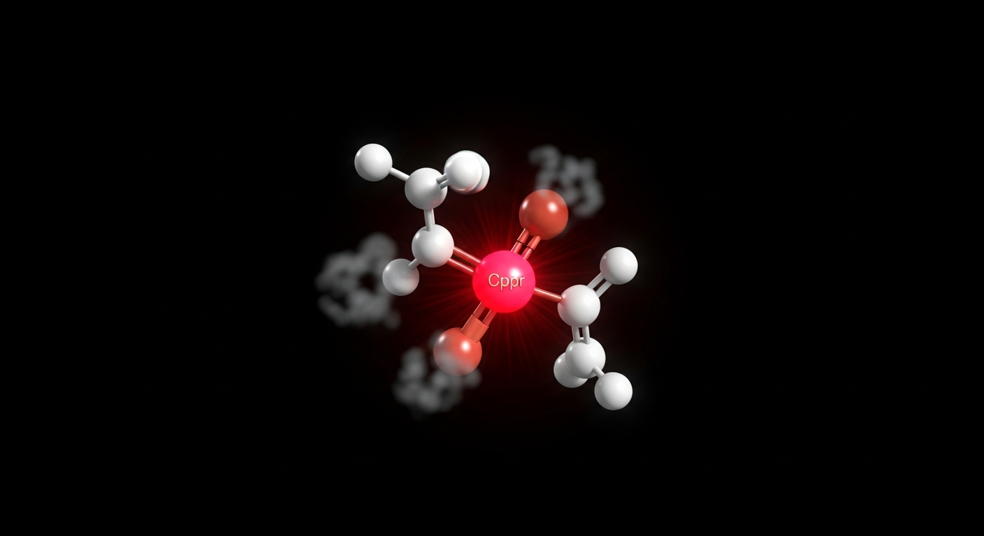 GHK-Cu copper peptide tripeptide molecular structure with copper ion binding site