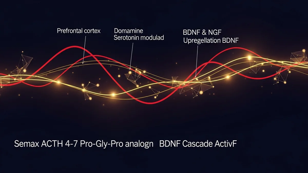 Semax ACTH analog BDNF NGF upregulation prefrontal dopamine serotonin nootropic research illustration | Spartan Research