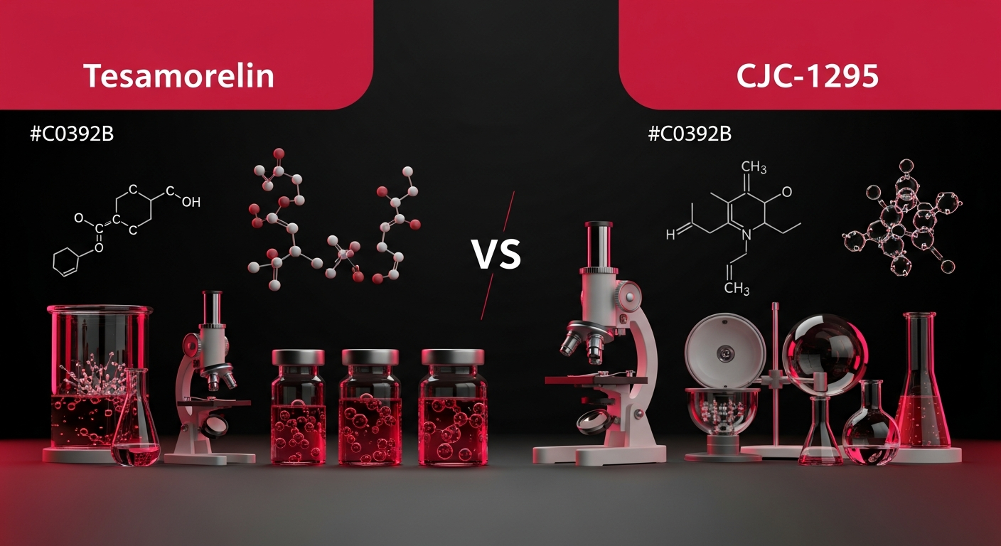 Tesamorelin vs CJC-1295 growth hormone peptide comparison research