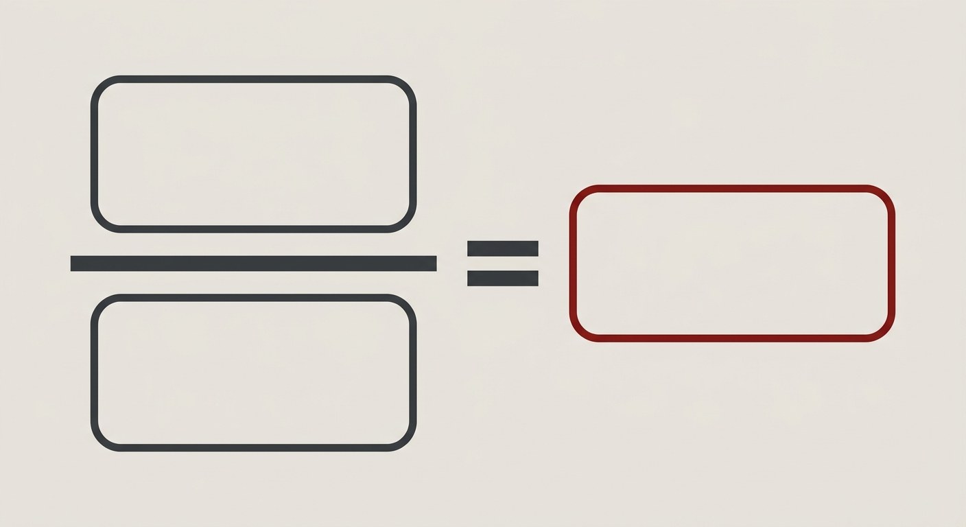 Blank division formula layout with a highlighted result field, for the peptide concentration calculation